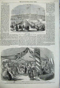 Old Antique Print 1859 Bazaar Monarch Agamemnon Ship India Docks Dinner 19th