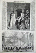 Old Antique Print 1859 Banquet Constantinople Queen Victoria Corday Art 19th