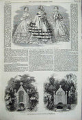 Original Old Antique Print Paris Fashion 1859 Goodwins Well Coffin Tissington