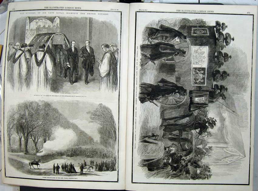Antique Old Print 1859 Canada War Ships Prince Consort Army Church Coffin 19th