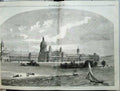 Old Antique Print 1859 Victoria Hospital Netley Southampton Yacht Boats 19th