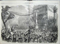 Antique Old Print Army Italy Paris Troops Boulevard Des Italiens War 1859 19th