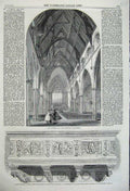 Original Old Antique Print 1860 Church St Luke Heywood Marble Florence Museum