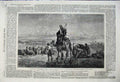 Original Old Antique Print 1860 Preparing Encampment Palmyra Army Camels War
