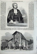 Original Old Antique Print 1860 Baron Wilde Judge Archbishop Chambery Cathedral