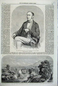 Old Antique Print 1860 Charles Lock Eastlake Dany Park Captain Crawshay 19th