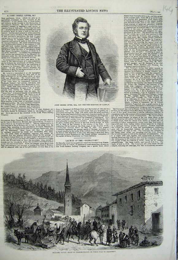 Old Antique Print 1860 John Orrell Lever Modane Savoy French Troops War 19th