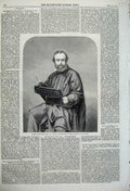 Old Antique Print 1860 Portrait James Clarke Hook Photograph John Watkins 19th