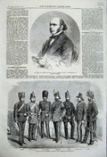 Old Antique Print 1860 Alexander Russel Scotsman Volunteer Force Canada 19th