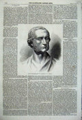 Original Old Antique Print 1860 Bust Right Honourable Gladstone Man Munro 19th
