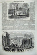 Old Antique Print Montrouge Paris 1860 Demolition Wall Barrier De Clichy 19th
