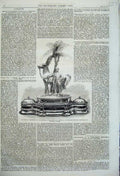 Original Old Antique Print 1860 Inkstand British Government Tchokar Bucharest