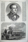 Old Antique Print Wright Comedian 1860 Abbey Church Bury Edmunds Gardens 19th