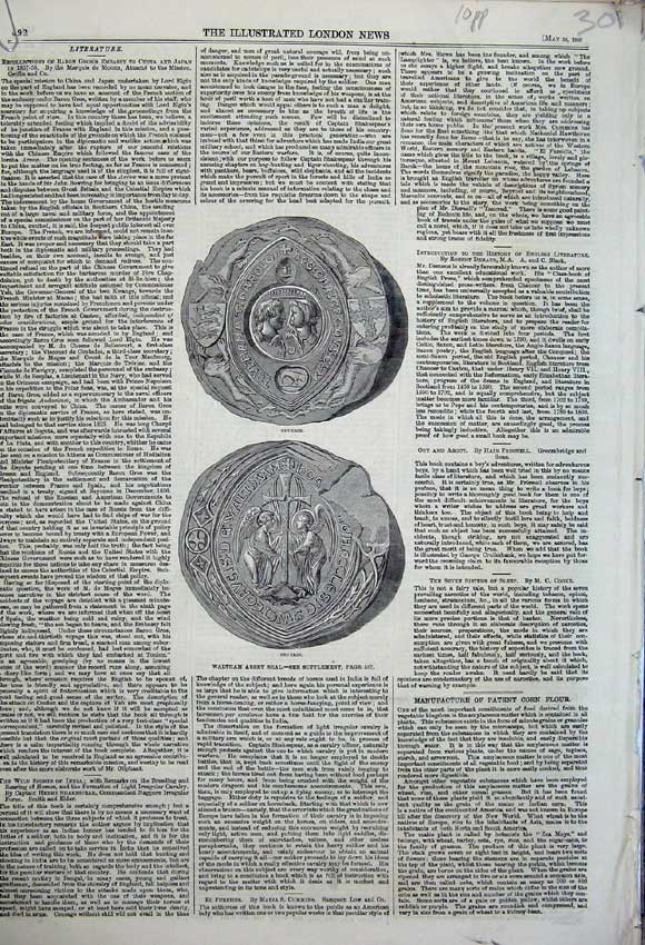 Old Antique Print 1860 Richard Wagner Seal England France College Selby 19th