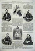 Old Antique Print 1860 Royal Family Sweden Eugenie Prince Oscar Augustus 19th
