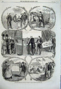 Old Antique Print 1860 Laying First Stone Royal Dramatic College Maybury 19th