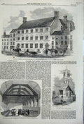 Old Antique Print 1860 Sunday School John Street Evangelist Church Oxford 19th