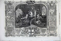 Original Old Antique Print 1860 Ill May Day King Robes Shopping John Leighton