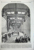 Original Old Antique Print 1860 Alton Towers Earl Shrewsbury Luncheon Talbot
