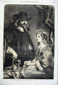 Original Old Antique Print 1860 Burgomaster Daughter Uniform Gilbert Fine Art