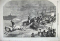 Original Old Antique Print 1860 Northampton Steeplchases Military GCup Horses