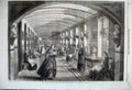 Original Old Antique Print 1860 Royal Hospital Bethlehem Gallery Women Ladies