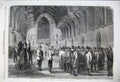 Original Old Antique Print 1860 Rifle Corps Practice Westminster Hall Army Sier