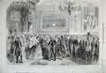 Original Old Antique Print 1860 Queen Reception Officers Volunteers Rifle Corps