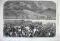 Old Antique Print 1860 Rifle Corps Field-Day Edinburgh Scotland Army War 19th