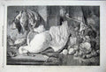 Old Antique Print 1860 Dead Swan Fruit Birds Grapes Apples Pears Duffield 19th