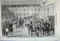 Old Antique Print 1860 Courtyard Tuileries Honour Prince Orange Army War 19th