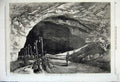Original Old Antique Print 1860 View Entrance Peak Cavern Derbyshire England
