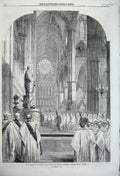 Old Antique Print 1860 Burial Lord Macauly Poets Corner Westminster Abbey 19th