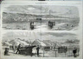 Old Antique Print 1860 Whitworth Rifle Cannon Southport Sands Practice 19th