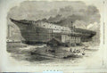 Original Old Antique Print 1860 Building Steam Frigate Ship Warrior Blackwall