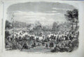 Old Antique Print 1860 Scene Bois De Boulogne Pre Catelan Families Horses 19th
