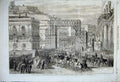 Original Old Antique Print 1860 Victor Emmanuel Naples Piazza Del Palazzo Reale