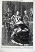 Old Antique Print 1860 Richard Iii Children Edward Iv Sadness Art Stilke 19th