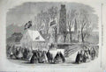 Old Antique Print 1860 Presentation Silver Trumpet Army Bugle Rifle Corps 19th