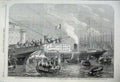Old Antique Print 1860 Military Naples Emperor Melazzo Garibaldi Ship War 19th