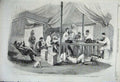 Original Old Antique Print 1860 War China Punjaubees Pehtang Army Table Dog Men