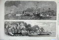 Old Antique Print 1860 Prince Wales Canada Canoe Ship Lawrence Montreal 19th