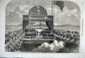 Old Antique Print Prince Wales 1860 Last Stone Victoria Bridge Lawrence 19th