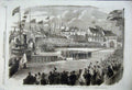 Original Old Antique Print 1860 Prince Wales St John Brunswick War Ships Army