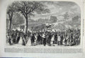 Old Antique Print 1860 Review Lancashire Rifle Volunteers Knowsley Park 19th
