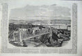 Old Antique Print 1860 Suspension Bridge River St John Prince Wales Ships 19th
