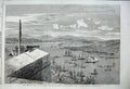 Original Old Antique Print 1860 View King'S Bastion Quebec Isle Orleans Canada