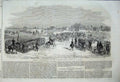 Original Old Antique Print 1860 Imperial Head-Quarters Camp Chalons War Army