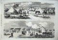 Old Antique Print 1860 Cavlary Quarters Camp Chalons War Infantry Tents 19th