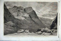 Original Old Antique Print Mountain Pass Glencoe Scotland 1860 Newton Fine Art